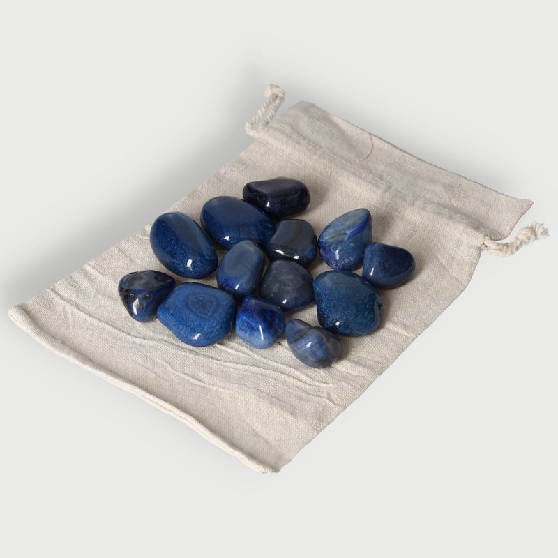 Getrommelter Blauer Achat - 0,5 kg