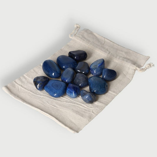 Getrommelde blauwe agaat - 0,5 kg