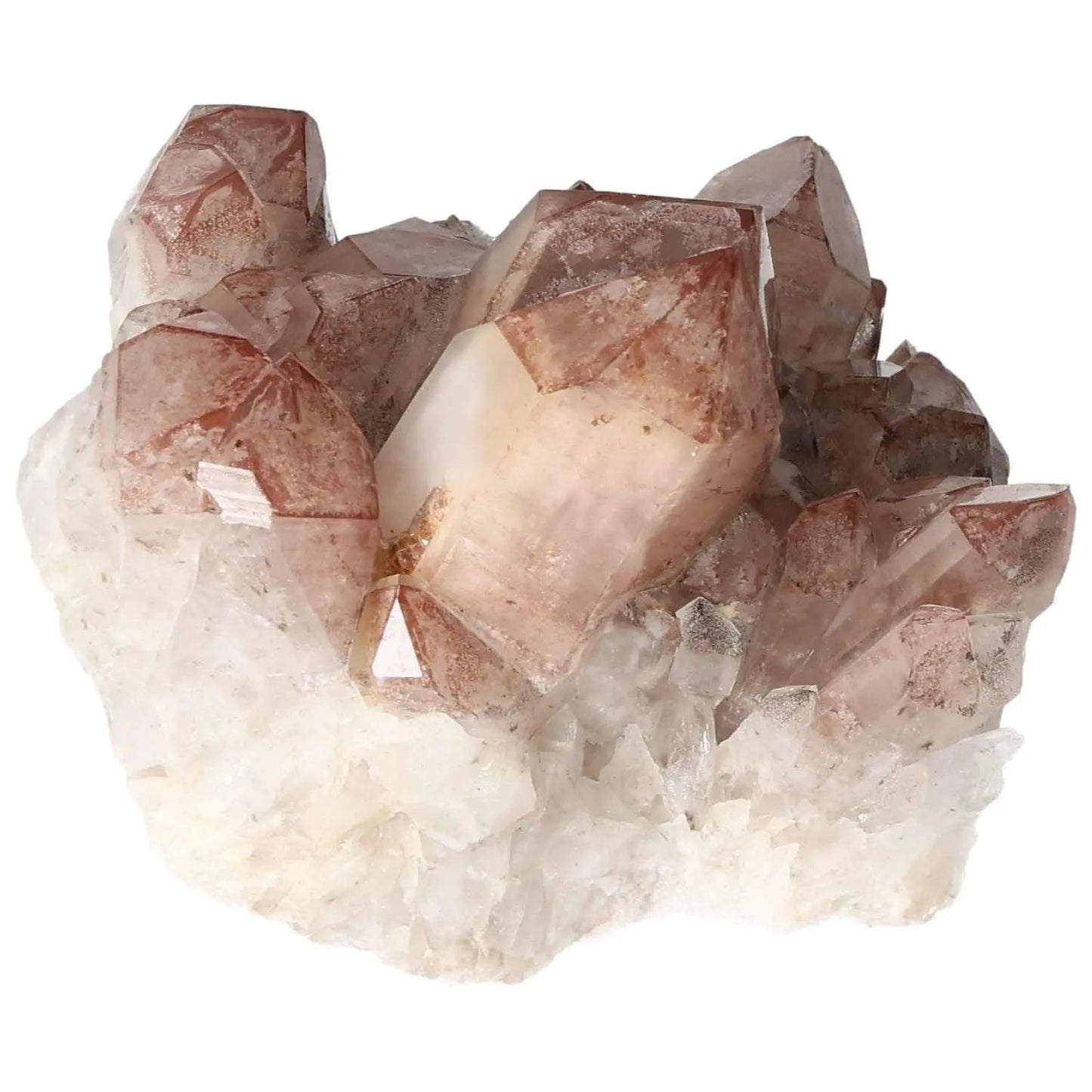Quartz Cluster with Lithium from Sylvia Crystals, showcasing premium hues and natural formations, ideal for spiritual enhancement.