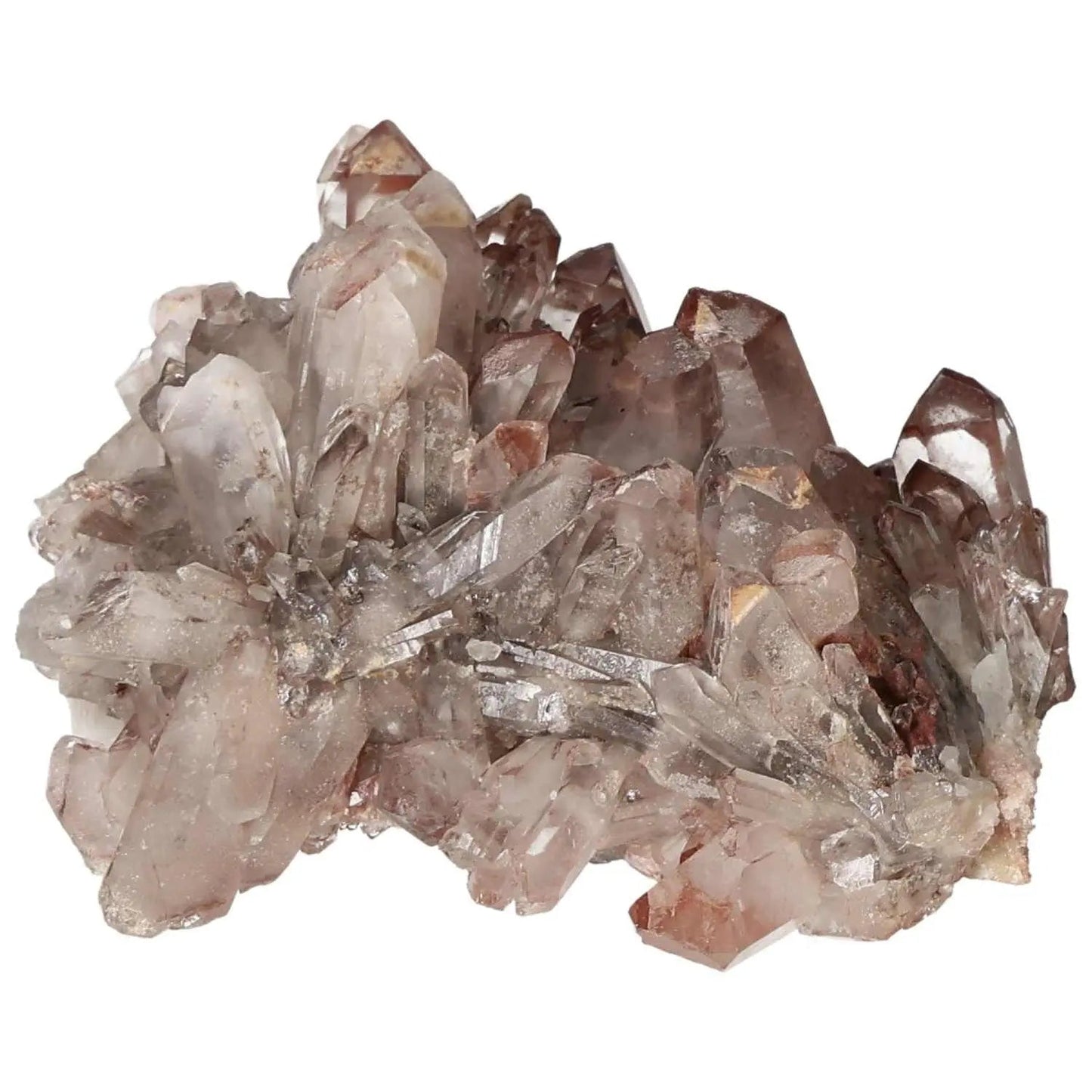 Quartz Cluster with Lithium featuring striking hues, handpicked for spiritual energy and elegance by Sylvia Crystals.