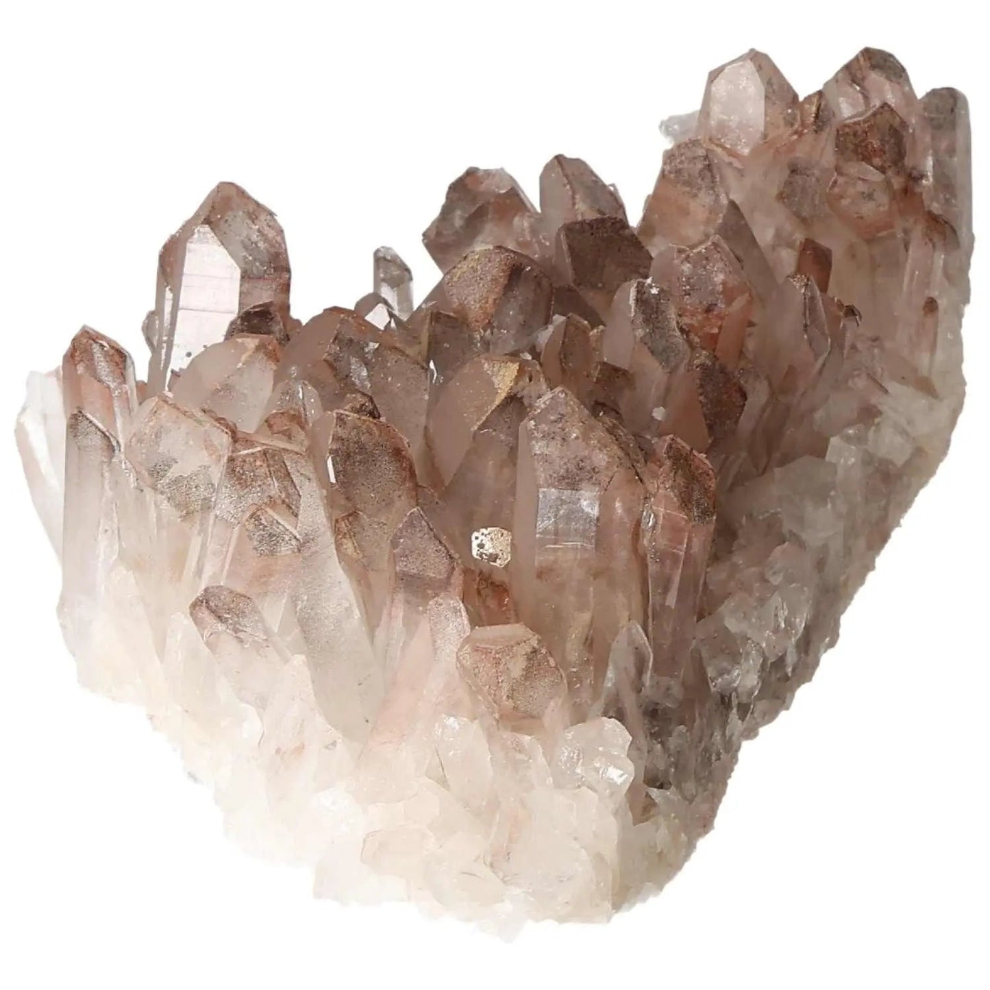 Quartz cluster with lithium, showcasing Sylvia Crystals' premium quality and calming energy vibrations. Perfect for mind harmony.