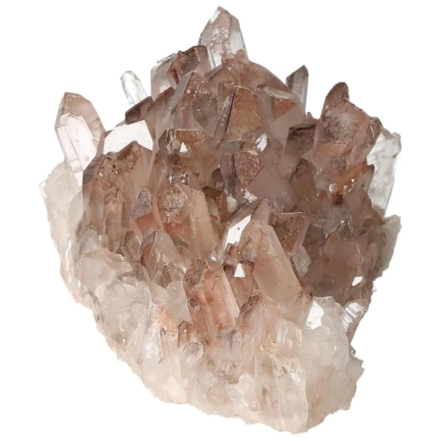 Quartz cluster infused with lithium, showcasing translucent crystals ideal for spiritual energy and calming properties.