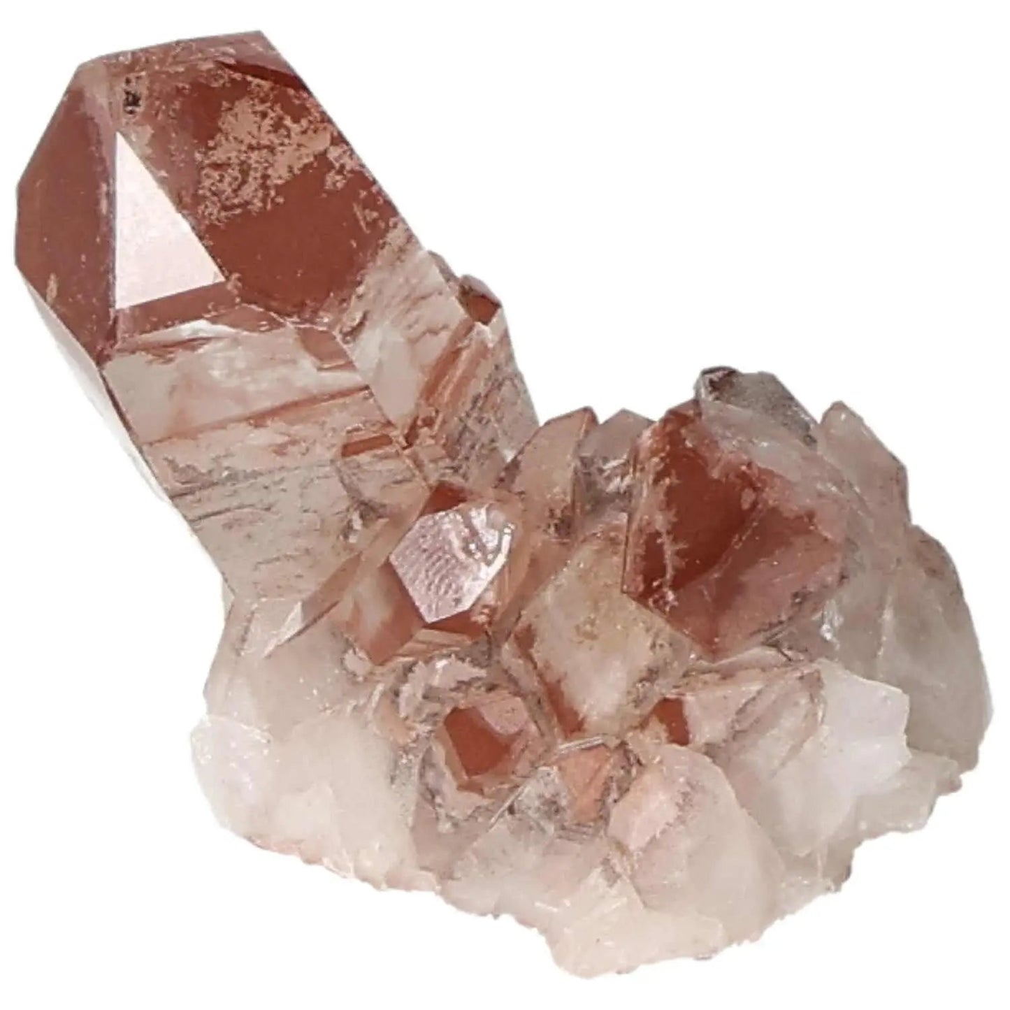 Quartz Cluster with Lithium crystal featuring unique lithium inclusions, promoting spiritual growth and emotional balance.