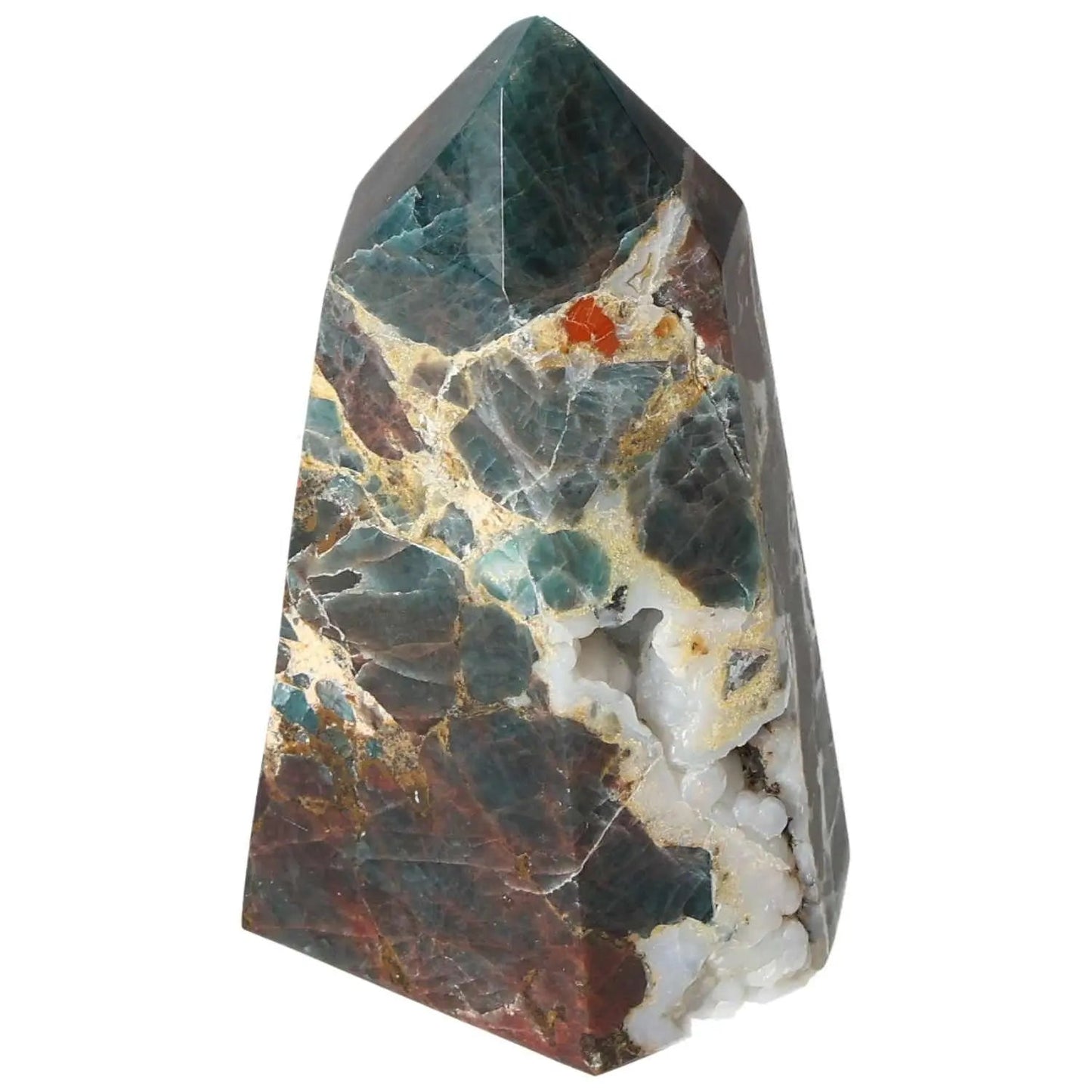 Stunning Apatite Obelisk from Sylvia Crystals, showcasing premium quality and luxury with vibrant colors and intricate patterns.