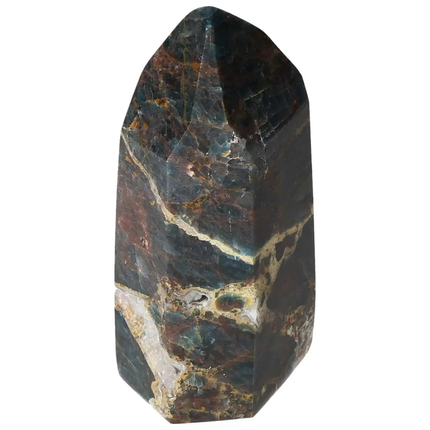 Apatite Obelisk from Sylvia Crystals showcases aesthetic beauty and spiritual energy, ideal for crystal collections and conscious luxury.