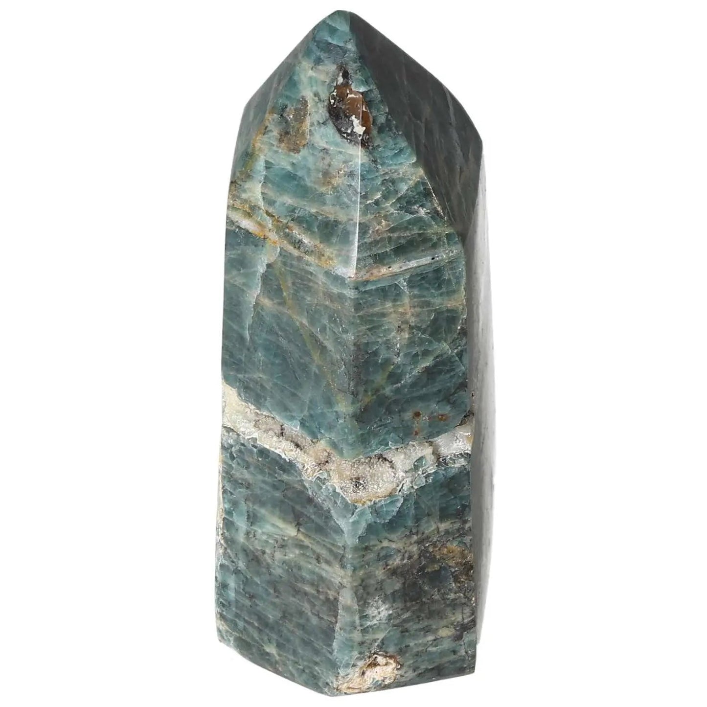 Apatite Obelisk by Sylvia Crystals, featuring vibrant hues and exceptional clarity, ideal for enhancing conscious living spaces.