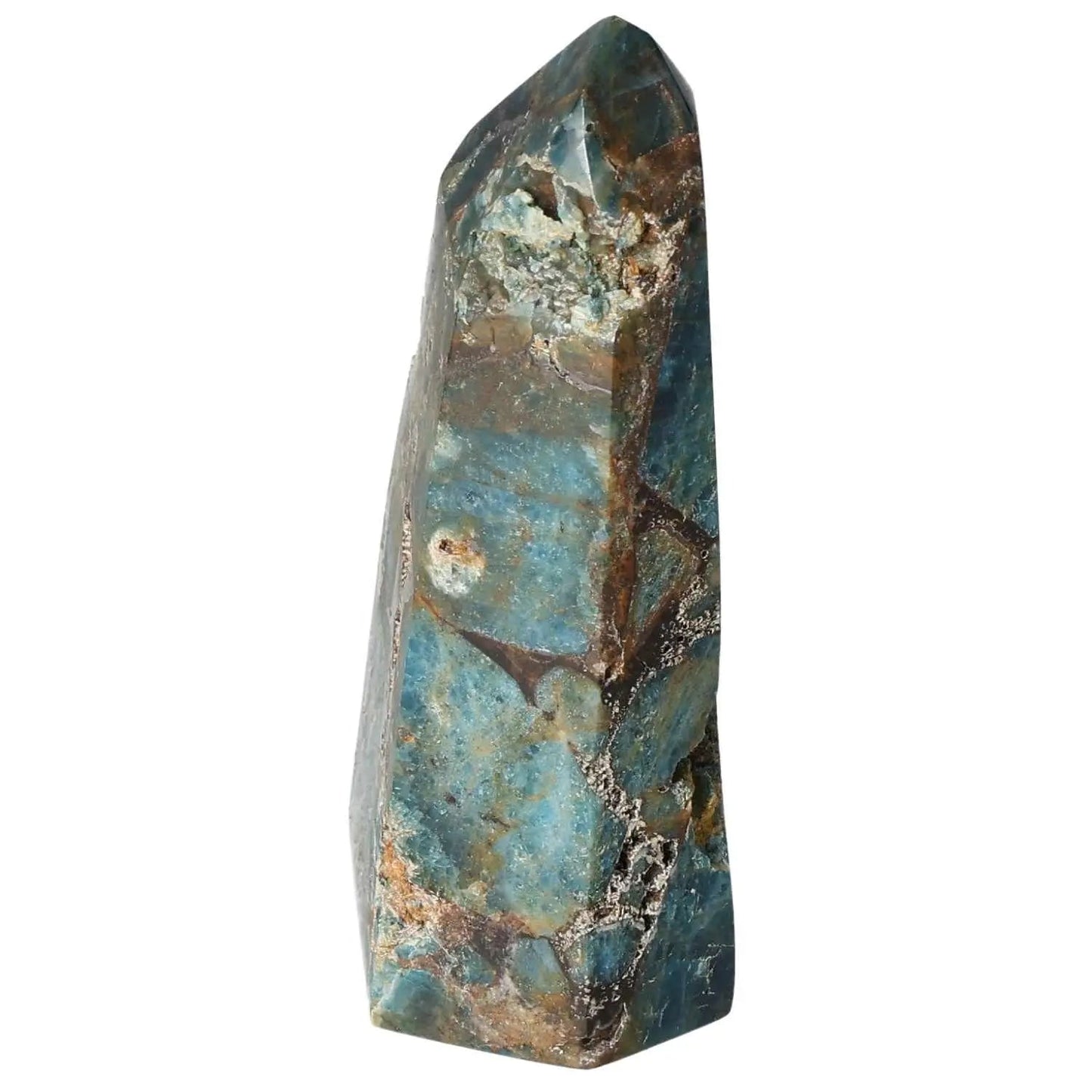 Apatite Obelisk by Sylvia Crystals showcasing luxury, beauty, and spiritual depth in a handcrafted gemstone masterpiece.