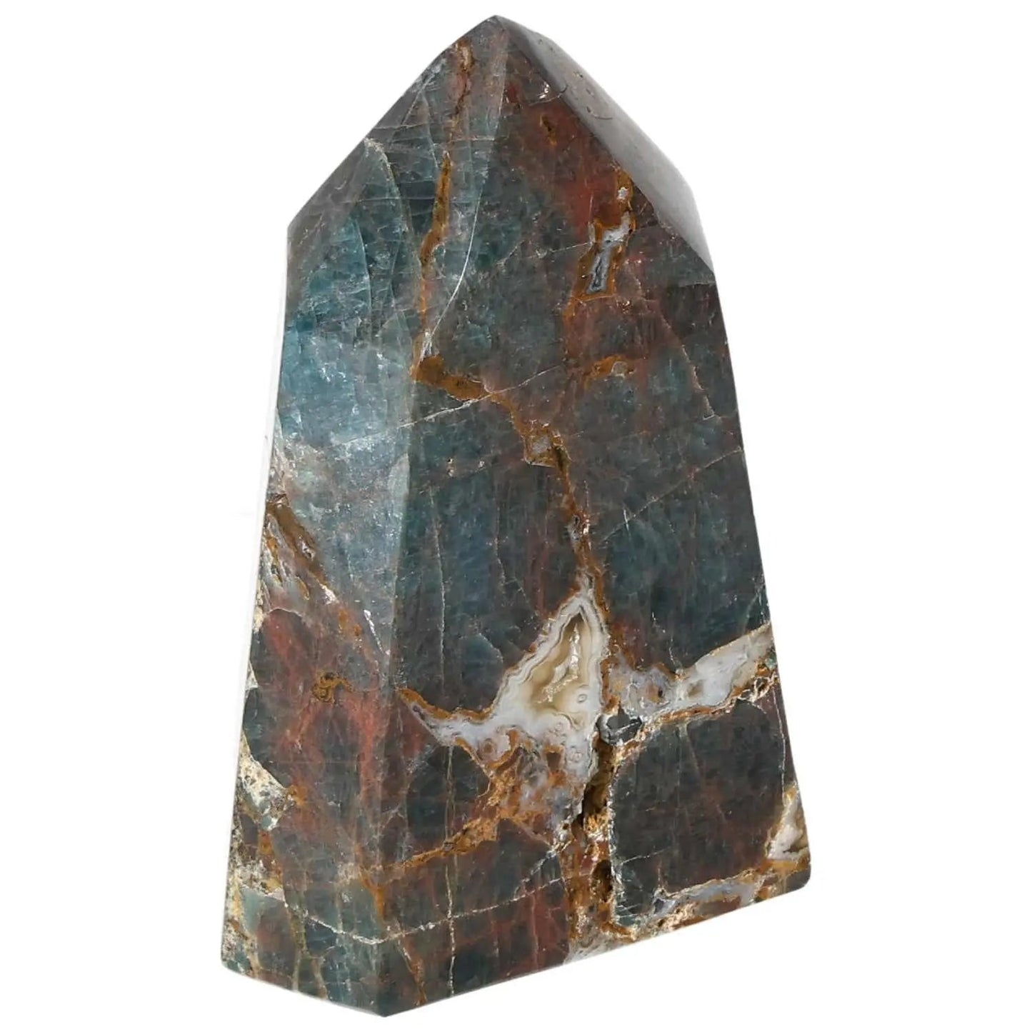 Apatite Obelisk from Sylvia Crystals, featuring a luxurious and elegant design with vibrant energy and spiritual appeal