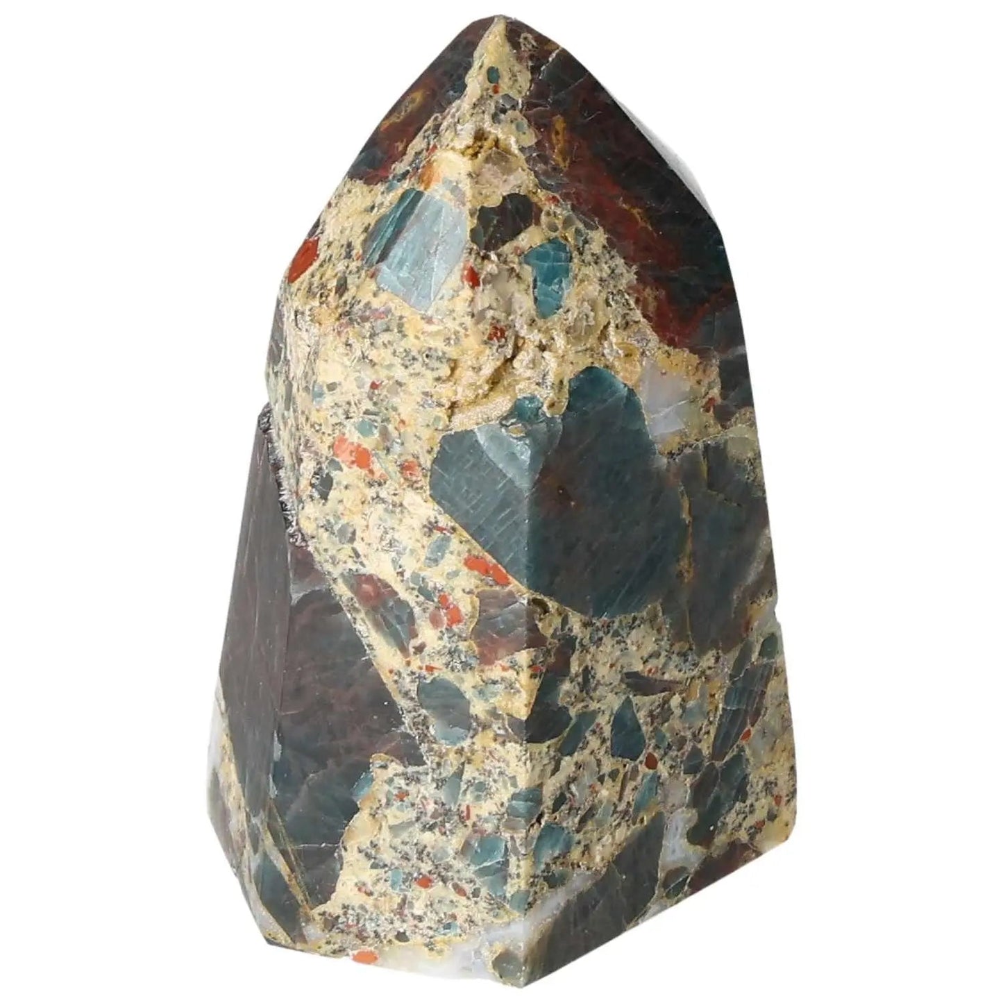 Apatite Obelisk with vibrant blue hues, handpicked by Sylvia Crystals, showcasing luxury and spiritual transformation properties.