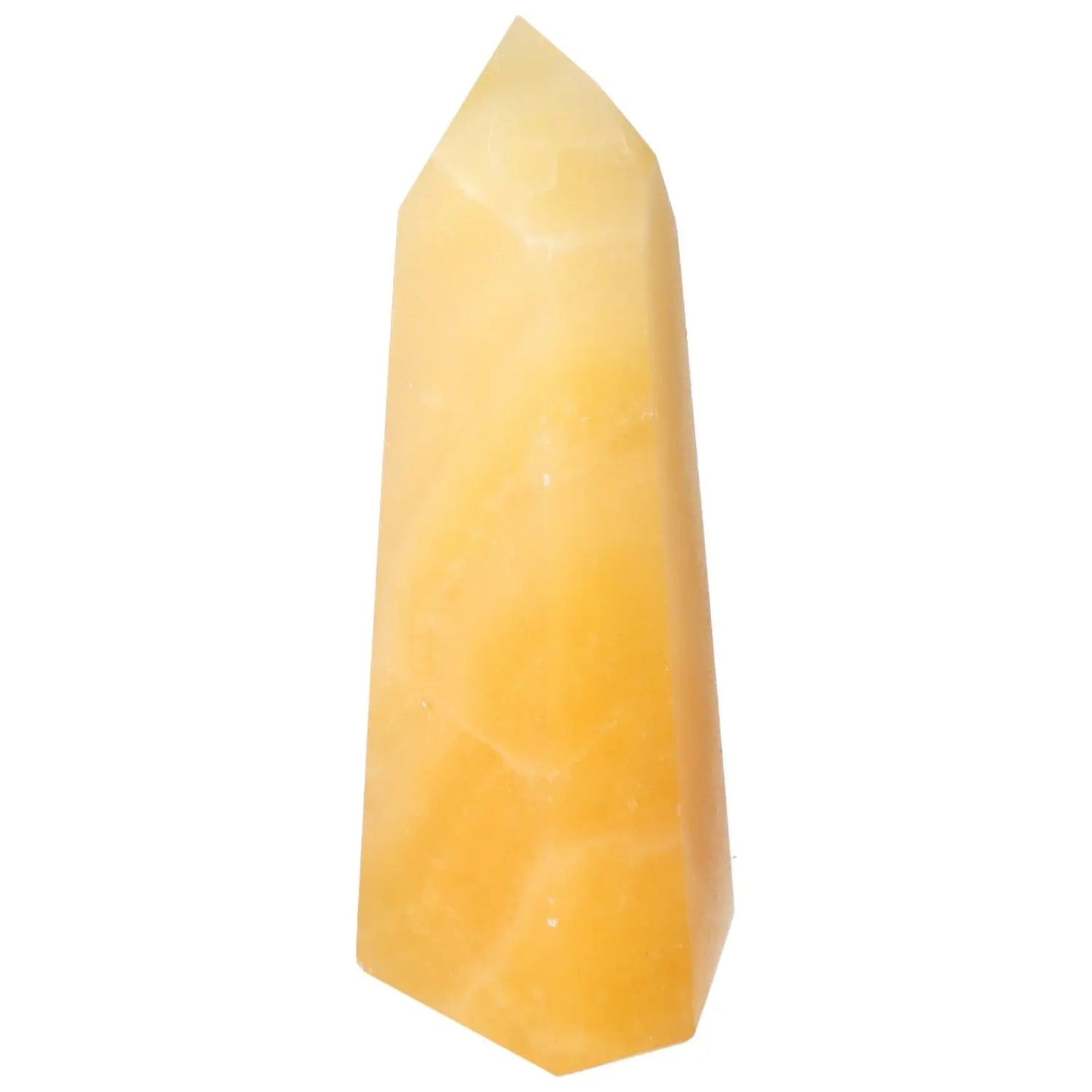 Mexican Calcite Obelisk from Sylvia Crystals, promoting confidence and motivation, premium quality handpicked crystal.