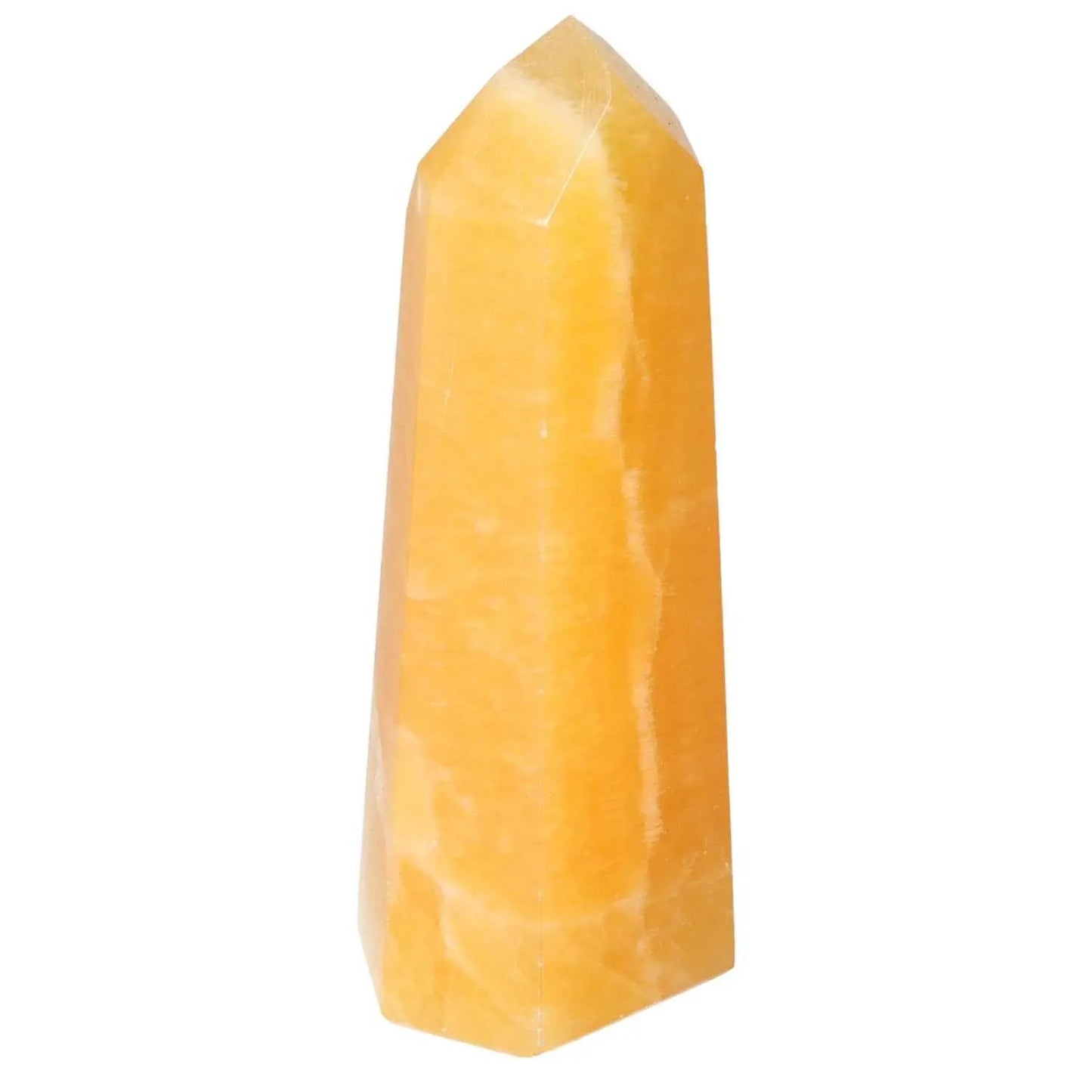 Mexican Calcite Obelisk from Sylvia Crystals, enhances self-confidence and motivation, quality handpicked and authentic crystal.