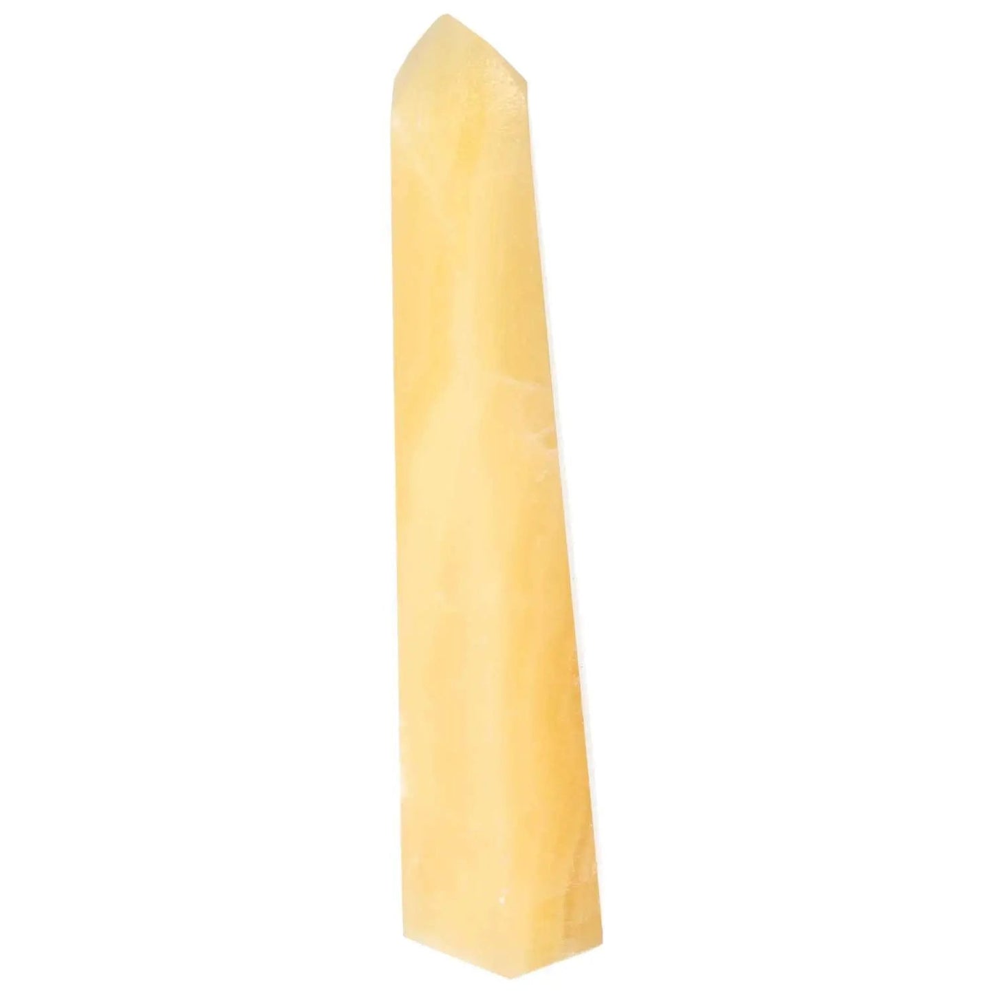 Mexican Calcite Obelisk from Sylvia Crystals enhancing space with its elegant design and spiritual benefits.