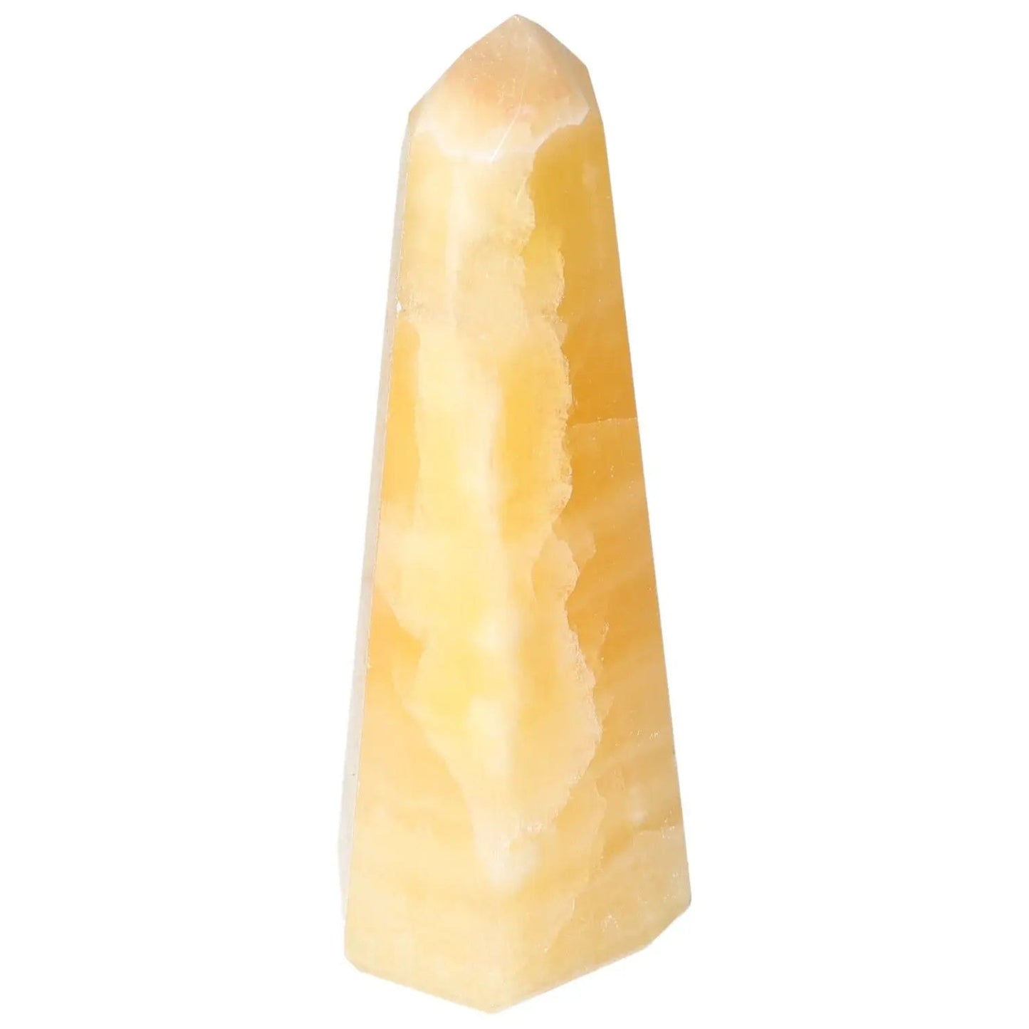 Mexican Calcite Obelisk - Yellow crystal for energy, confidence, and spiritual vitality by Sylvia Crystals.