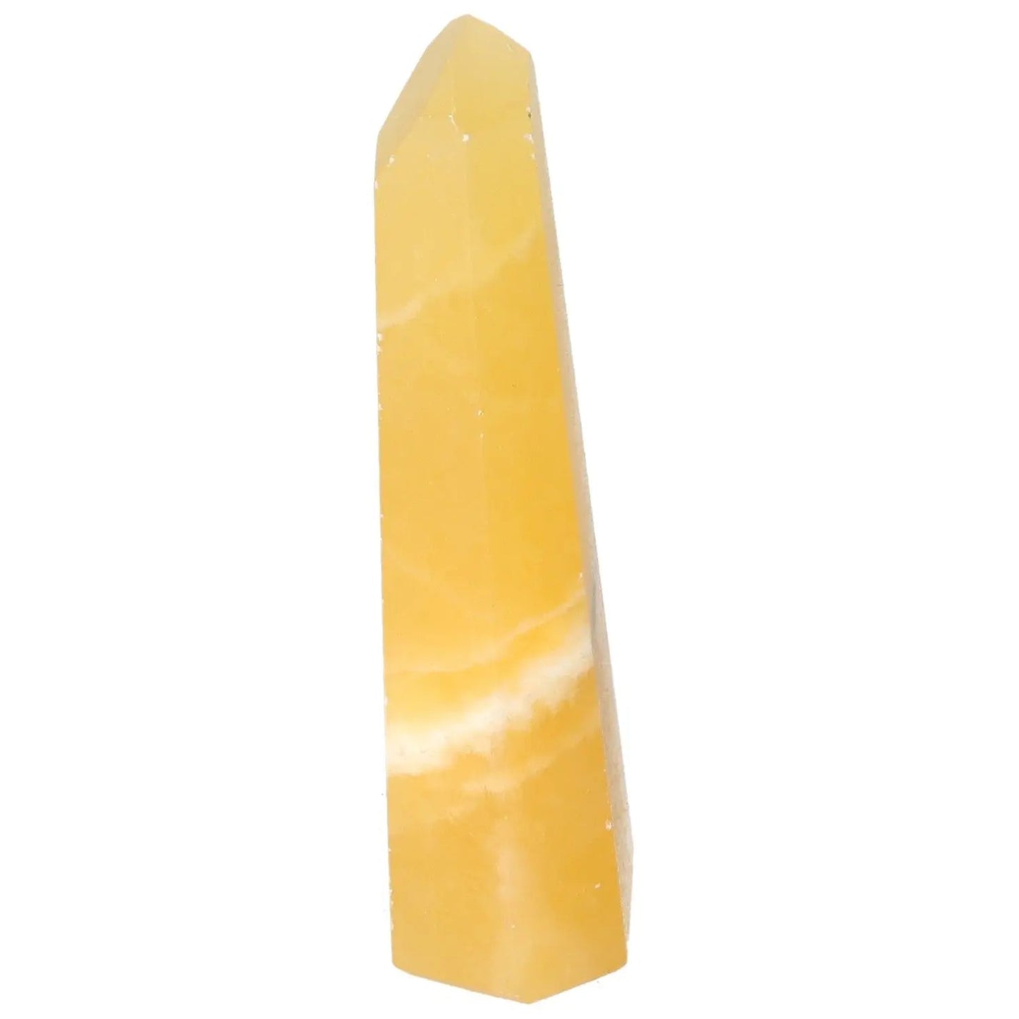 Mexican Calcite Obelisk - yellow calcite crystal tower for home decor from Sylvia Crystals.