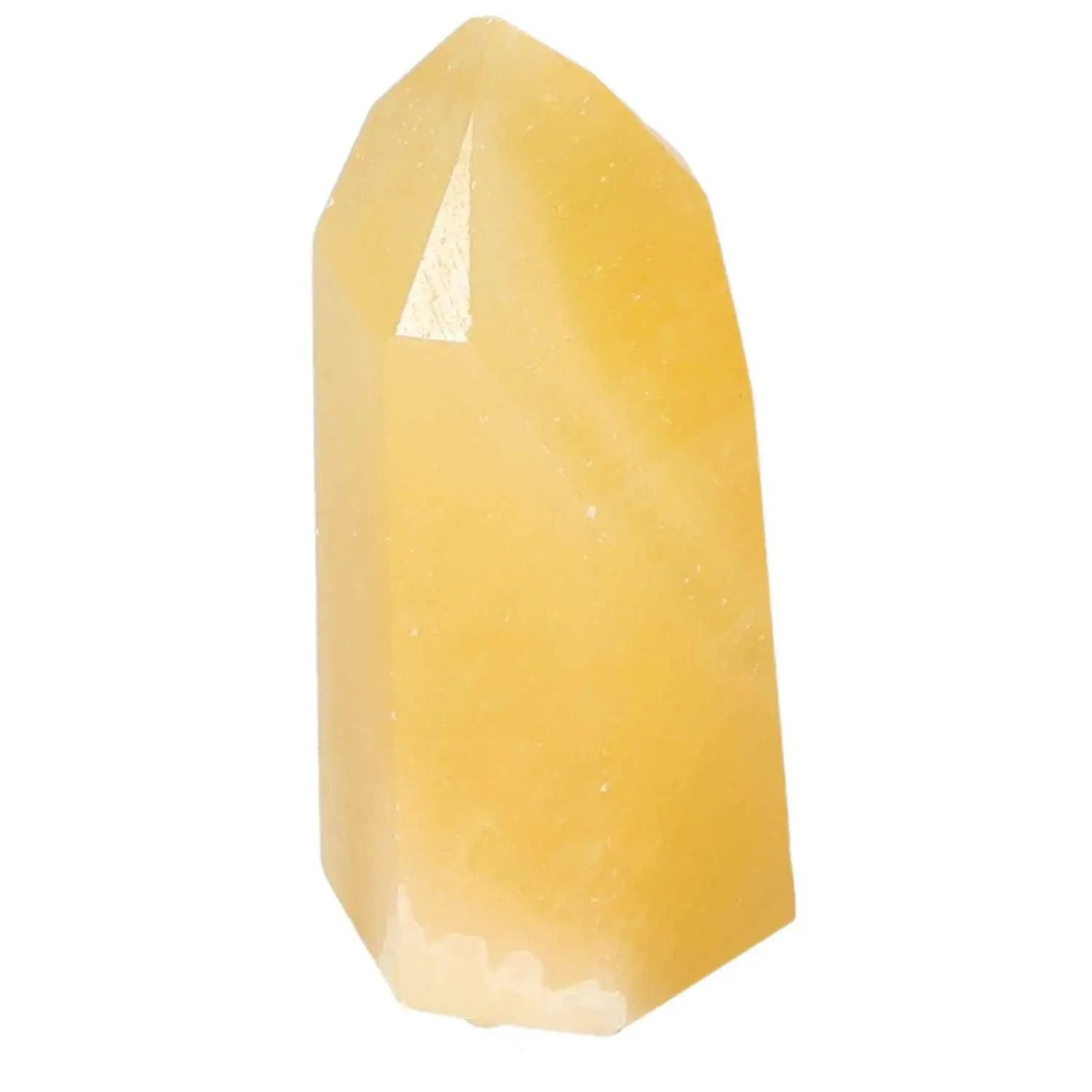 Mexican Calcite Obelisk by Sylvia Crystals, a catalyst for growth and transformation, infused with positive energy.
