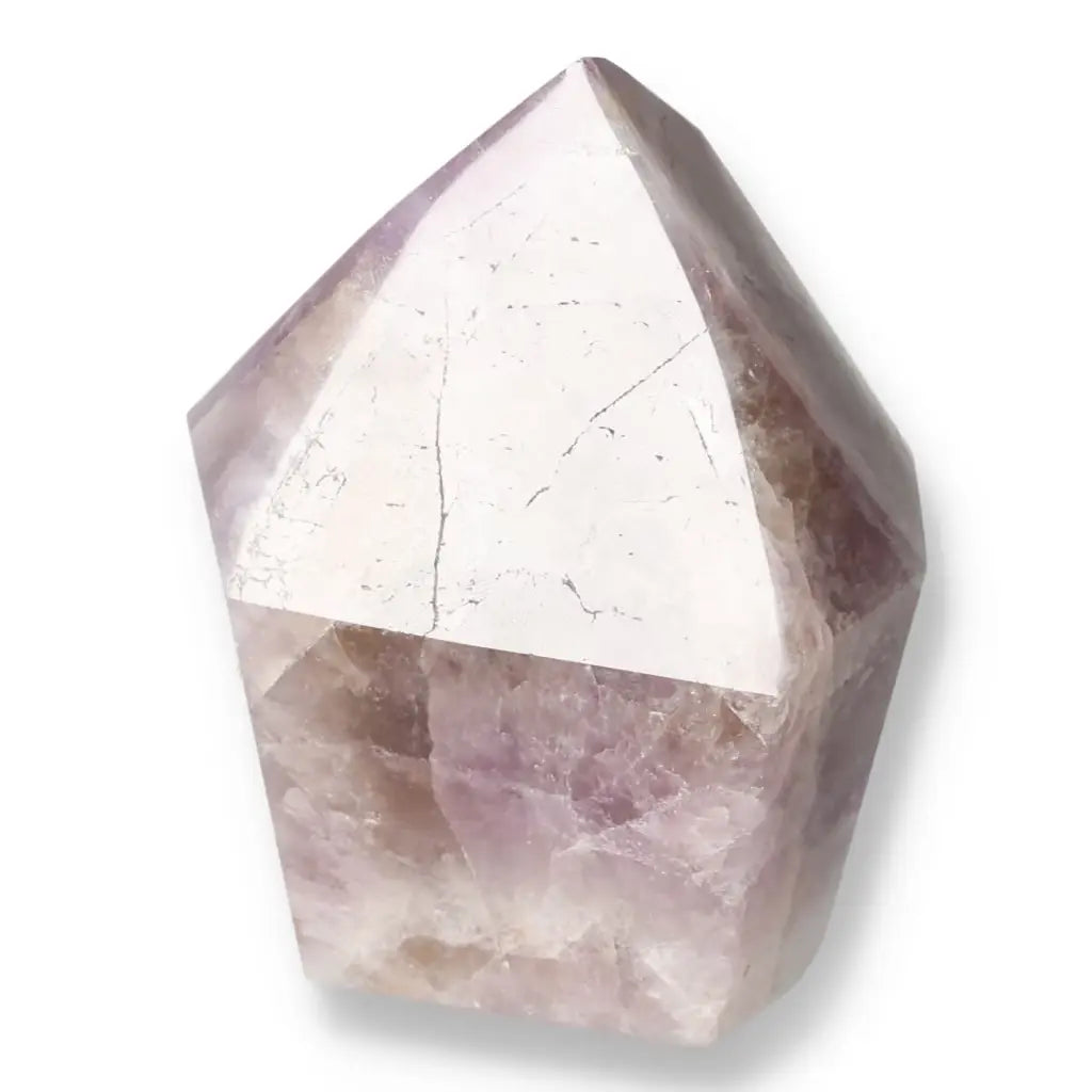 Seven Point Polished Amethyst crystal from Sylvia Crystals, known for stress reduction and concentration enhancement.