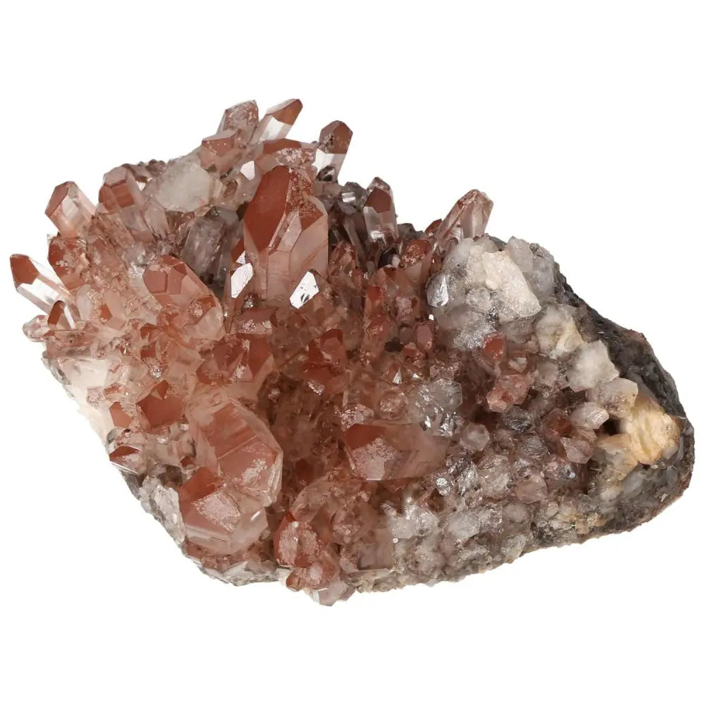 "Quartz Cluster With Lithium from Sylvia Crystals, red-hued quartz with healing properties, premium quality gemstone selection."