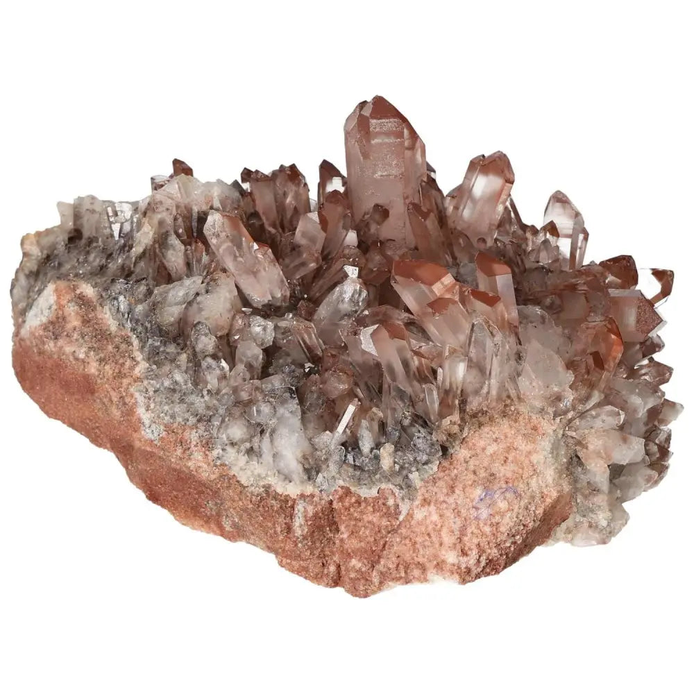 Quartz Cluster with Lithium from Sylvia Crystals, featuring handpicked high-quality stones for visual appeal and energetic benefits.