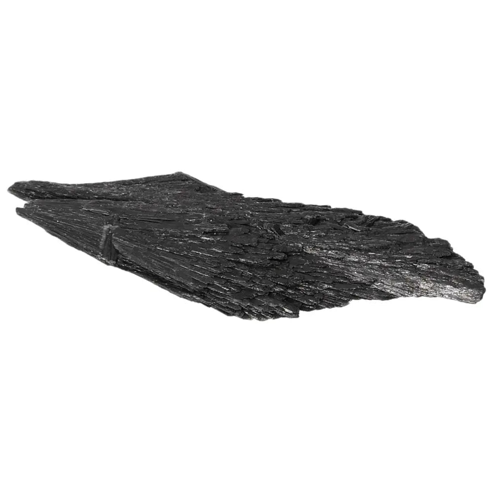 "Black Kyanite crystal piece from Sylvia Crystals, showcasing its unique structure and deep metallic sheen for spiritual clarity."