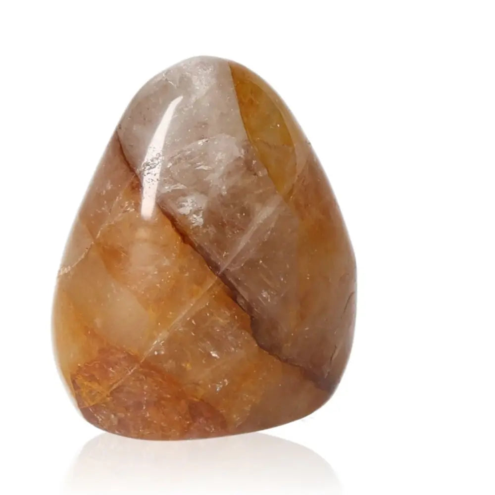 Honey Calcite Free Form Stone, golden gemstone for confidence, clarity, and motivation, aligns with solar plexus and sacral chakras.
