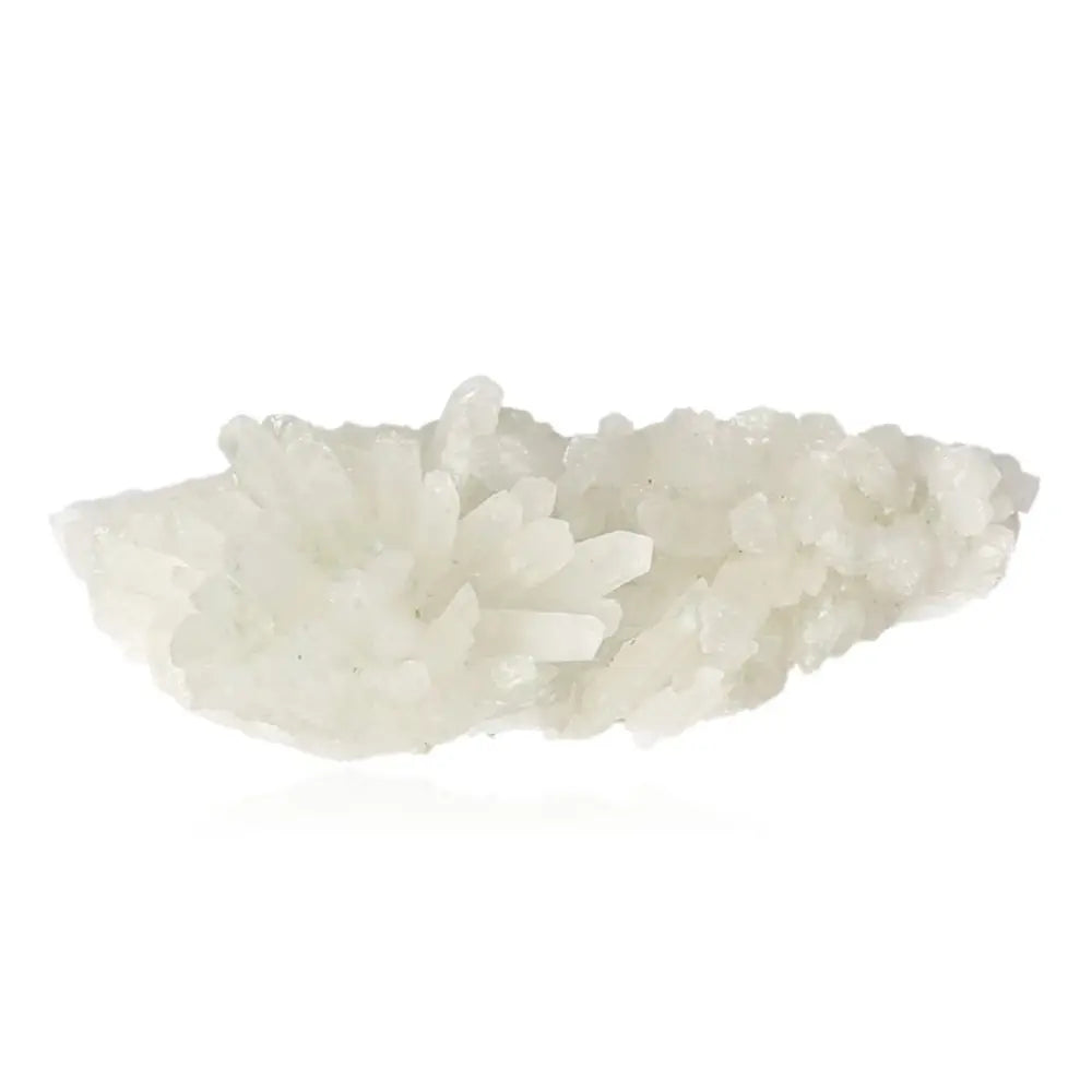 Natural white Quartz crystal cluster showcasing its pure and mystical allure, perfect for spiritual and healing purposes.