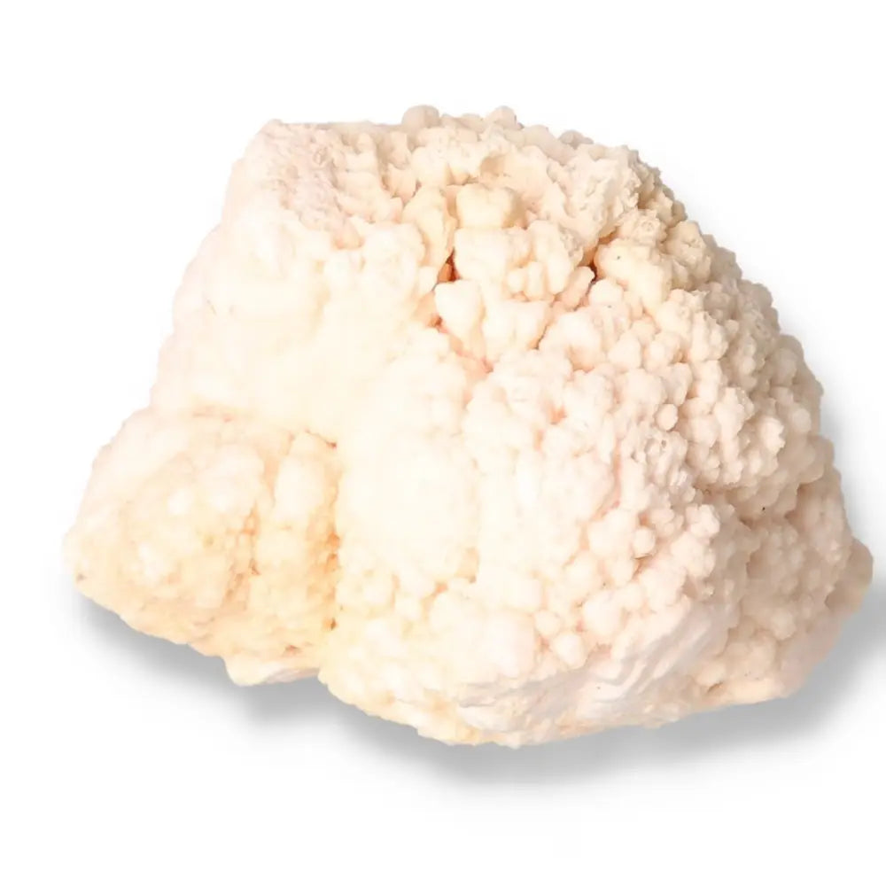 White crystalline mineral rock with a textured surface