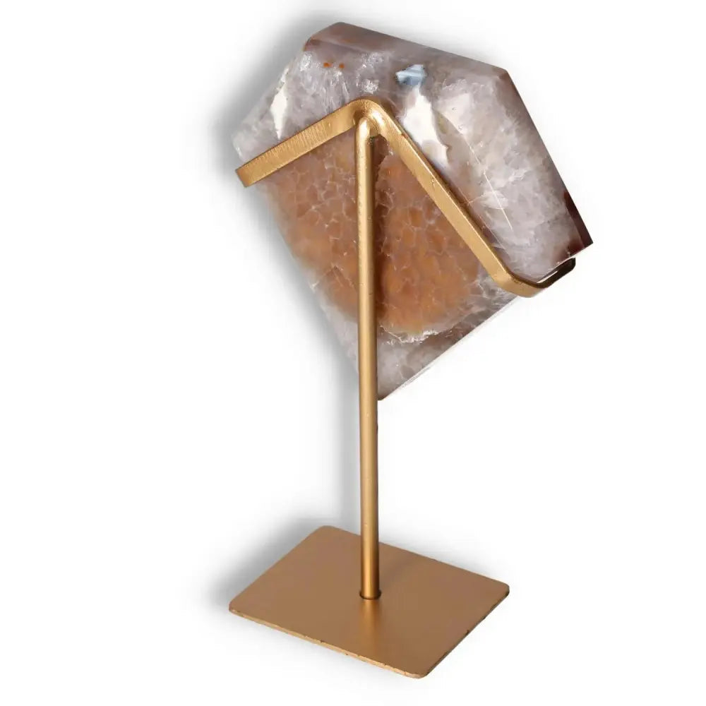 Exquisite agate decoration with stand, showcasing natural patterns and polished textures, perfect for adding elegance to any space.