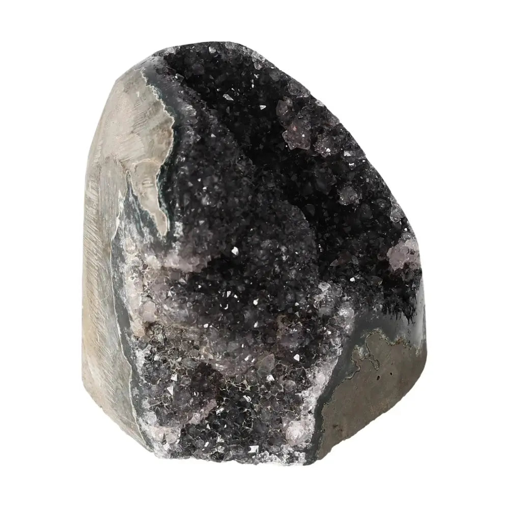 Amethyst Cut Base Geode by Sylvia Crystals, premium decorative mineral for tranquility and stress relief in your space.