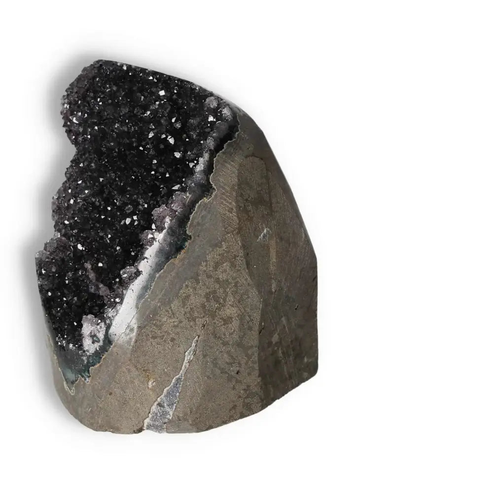 Premium Amethyst Cut Base Geode from Sylvia Crystals, handpicked for luxury and tranquility, ideal for stress reduction.