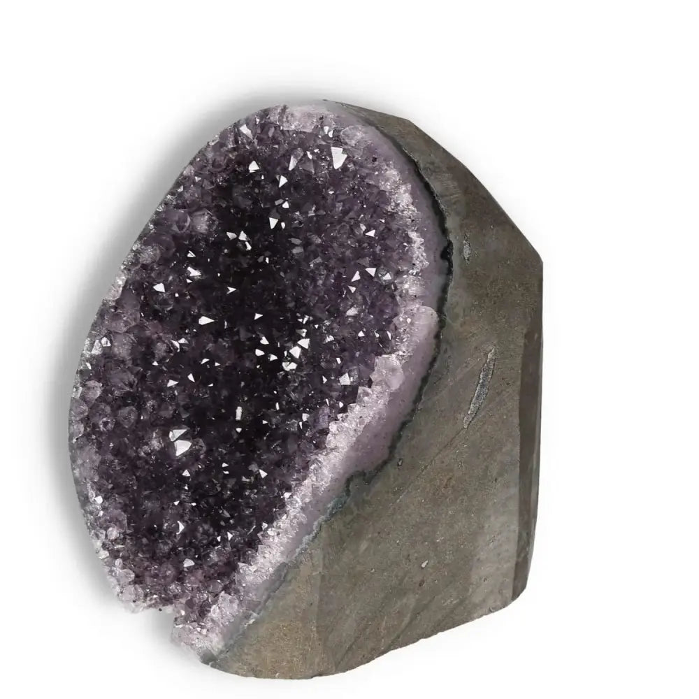 Exquisite Amethyst Cut Base Geode from Sylvia Crystals, perfect for luxury home decor and spiritual enhancement.