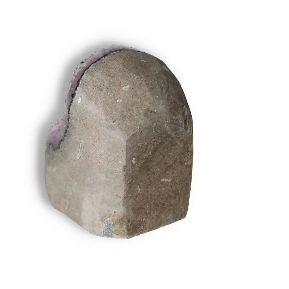 Amethyst Cut Base Geode by Sylvia Crystals, elegant decorative piece symbolizing luxury and serenity for enhancing living spaces.