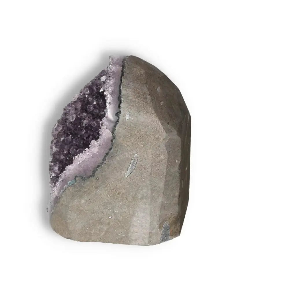 Amethyst Cut Base Geode from Sylvia Crystals, showcasing luxury and serenity with its elegant, handpicked design for home decor.