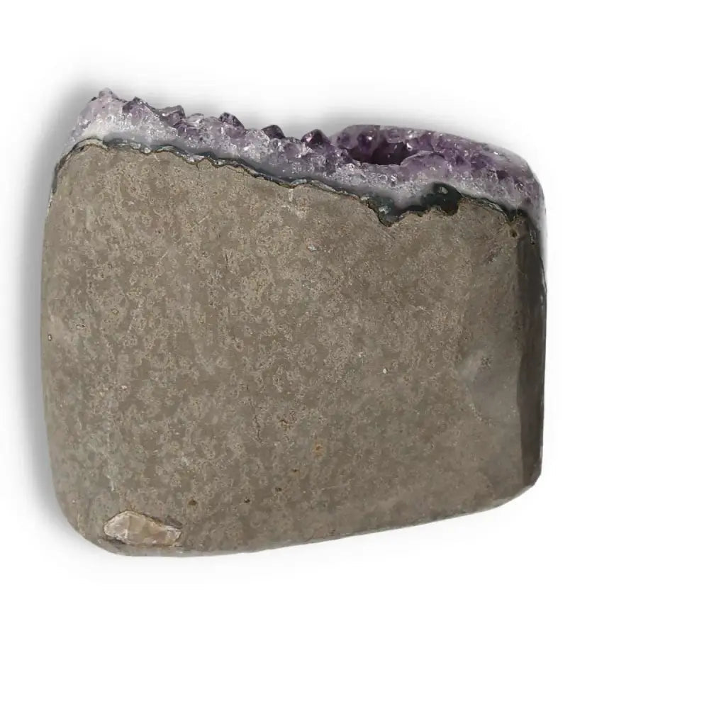 Amethyst Cut Base Geode with deep purple hues, premium quality from Sylvia Crystals, symbolizing peace and spiritual harmony.