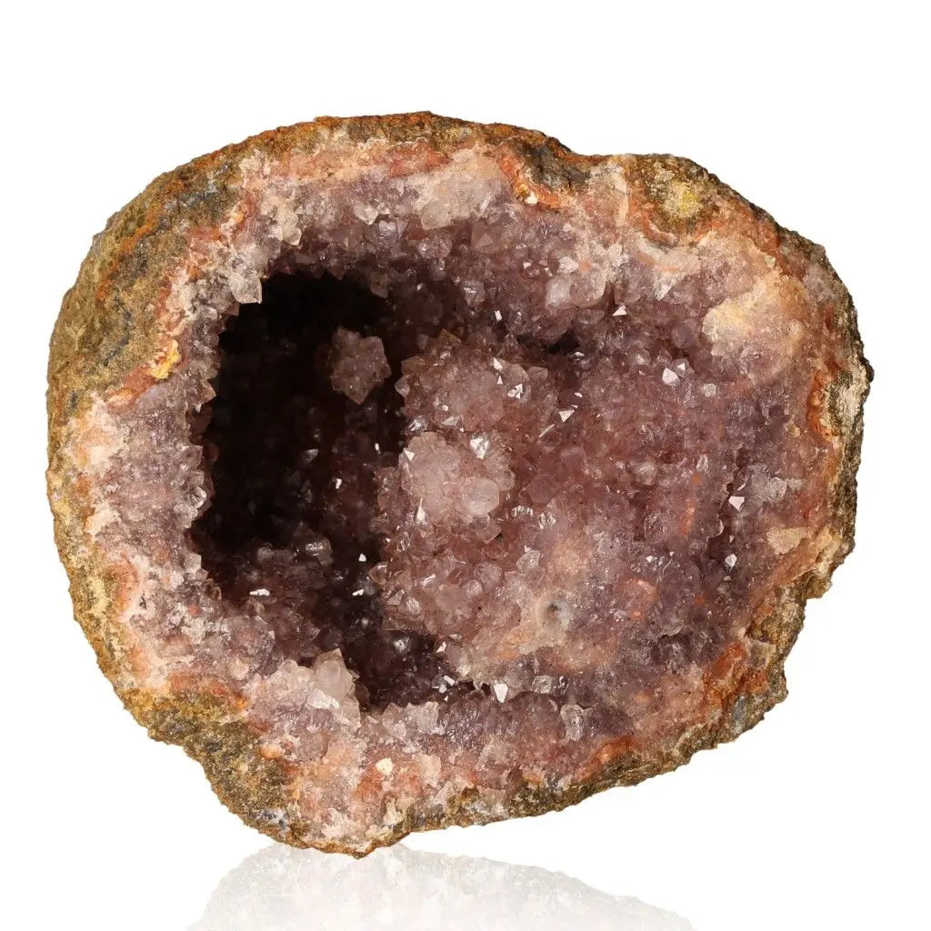 Amethyst Druze geode showcasing sparkling crystal formations, ideal for stress relief and energy enhancement. A natural gem treasure.