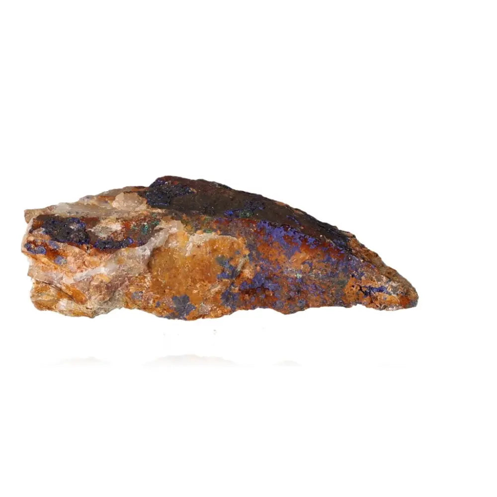 Azurite specimen showcasing deep blue hues and patterns, known for enhancing mental clarity and personal growth, ideal for collectors.