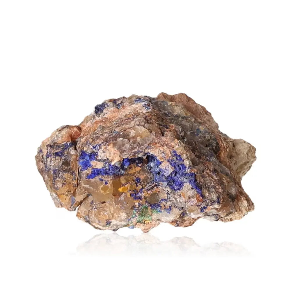 Azurite mineral rock with vibrant deep blue hues, ideal for mental clarity, focus, and spiritual growth. Perfect for collectors seeking insights.