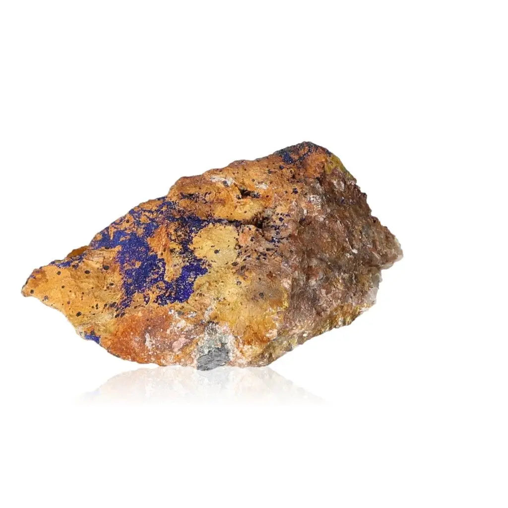 Azurite druze stone showcasing deep blue hues, known for enhancing intuition and spiritual insight; prized for rich color and clarity.