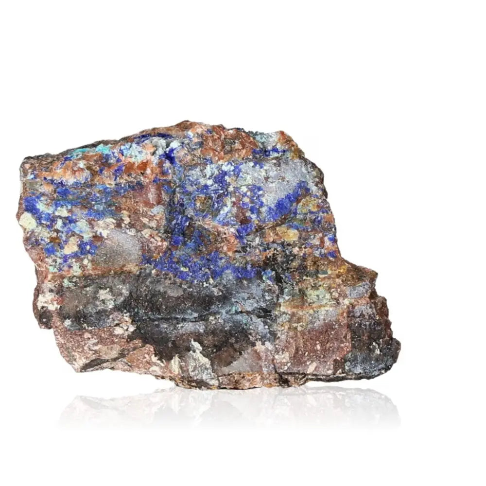 Azurite druzy stone showcasing deep blue hues, known for enhancing spiritual insight and intuition, perfect for metaphysical use.