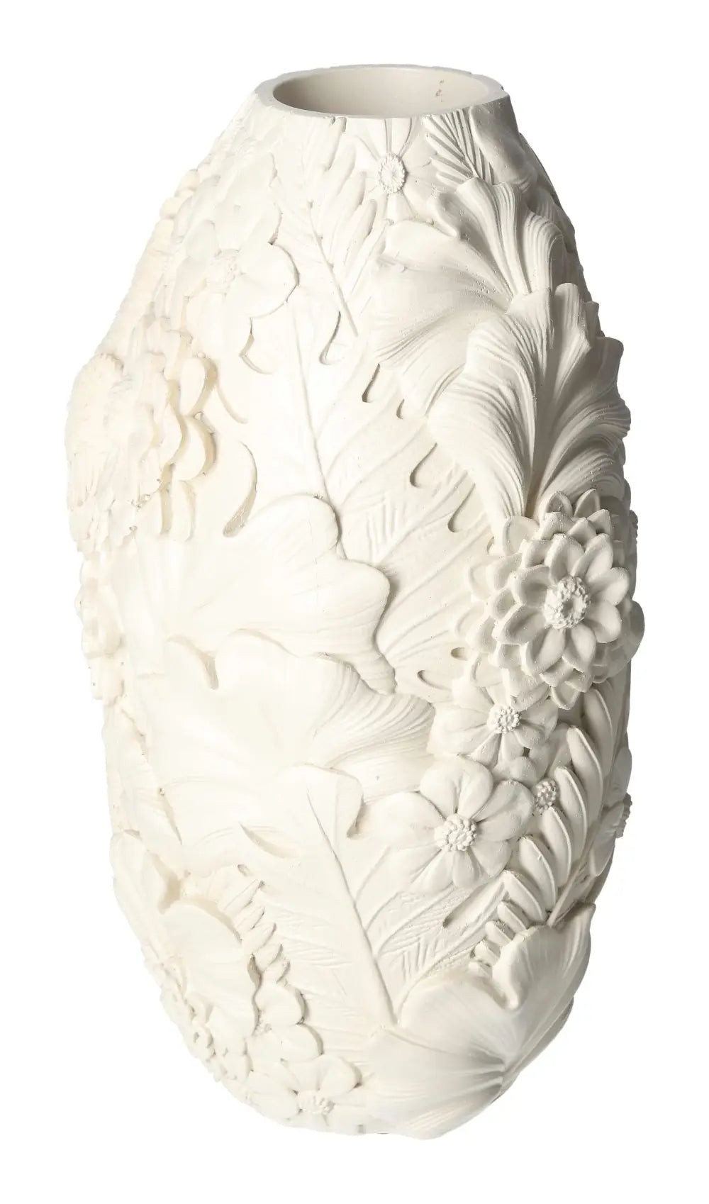 Elegant beige polyresin vase with bird motif, 16x15.5x29.5, perfect for interior decor, offering luxury and mindfulness by Sylvia Crystals.
