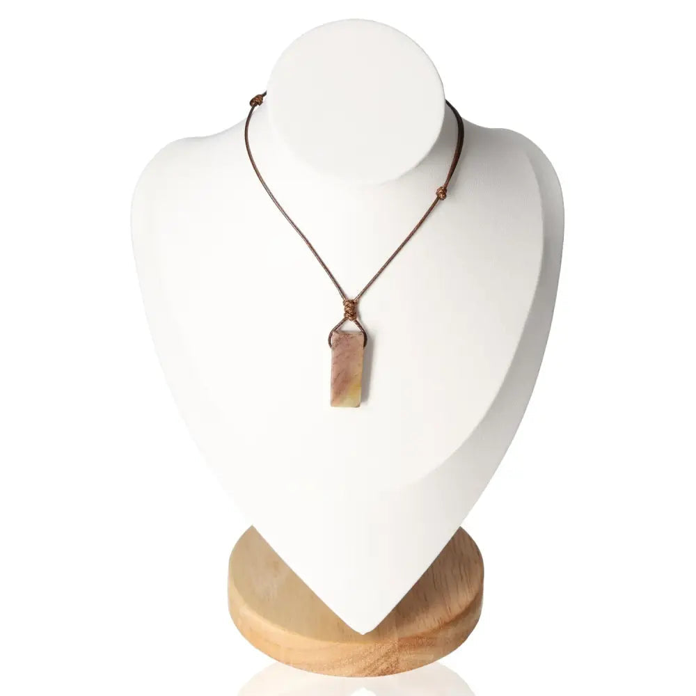 Boho Necklace Amazonite on display, highlighting its elegant design and calming Amazonite stone for tranquility and harmony.