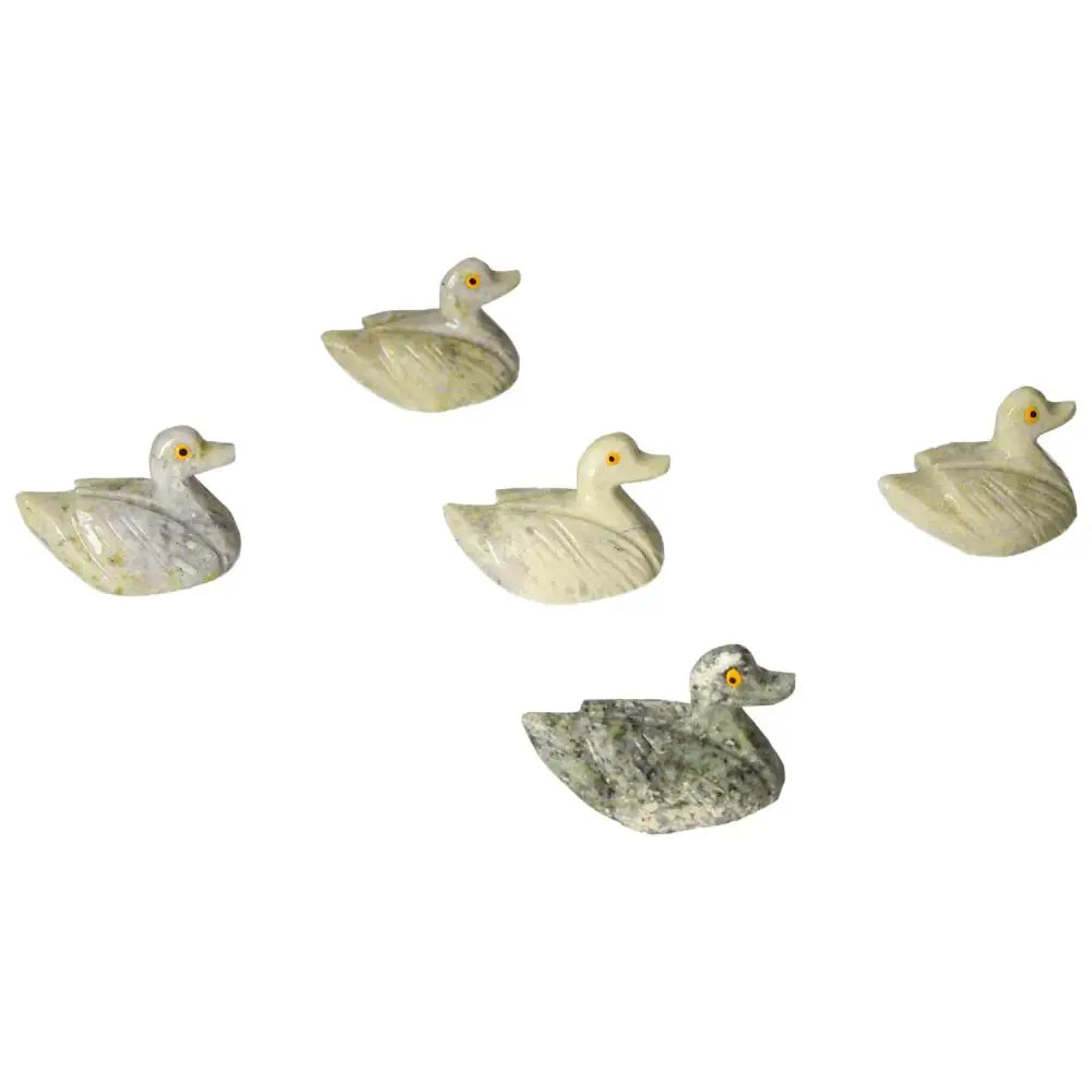 Handcrafted Carved Dolomite Duck figurines showcase elegance and tranquility, ideal for decor and emotional balance with calming properties.