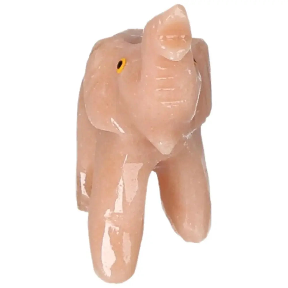 Carved Dolomite Elephant sculpture from Sylvia Crystals, symbolizing strength and wisdom, crafted from premium material.