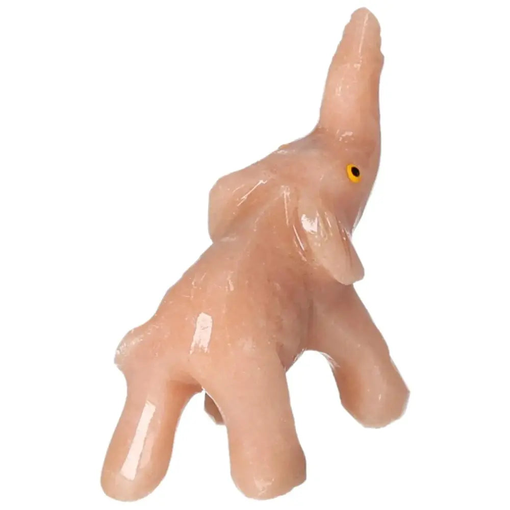 Carved Dolomite Elephant sculpture from Sylvia Crystals, symbolizing strength and wisdom with a glossy finish.