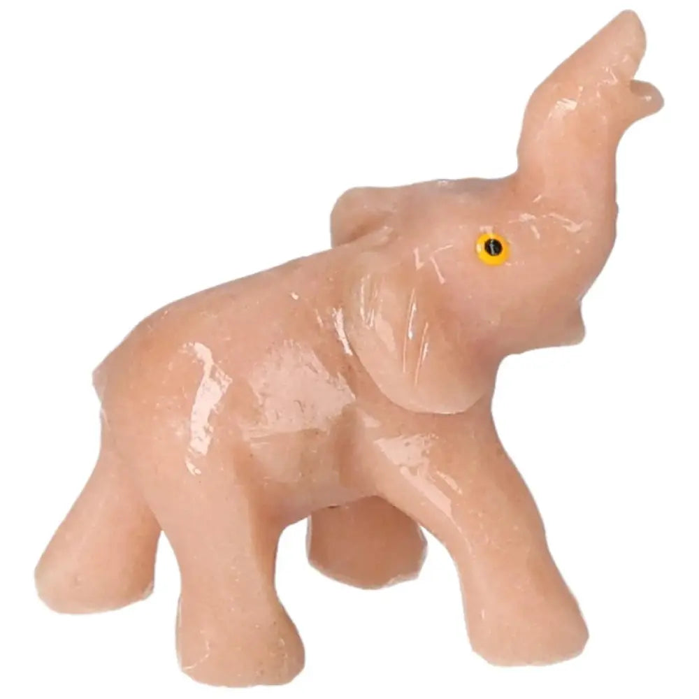 Carved Dolomite Elephant sculpture from Sylvia Crystals, symbolizing strength, wisdom, and tranquility.