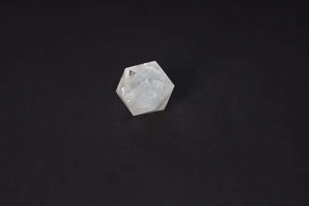 Clear Quartz Geometric Sphere 4cm - stone for purification and harmonizing energy, absorbs negative vibrations, and neutralizes radiation.