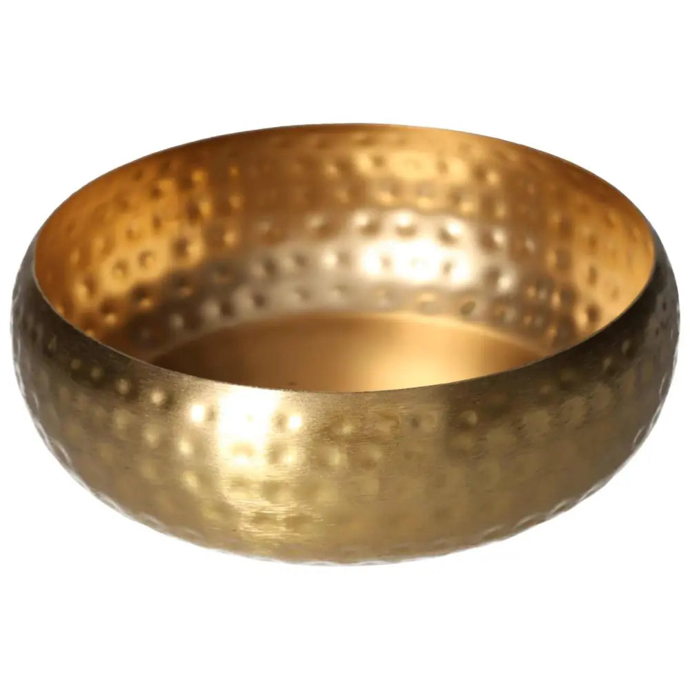 Elegant Sylvia Crystals Decorative Bowl with a golden finish, showcasing detailed craftsmanship and luxury aesthetics.