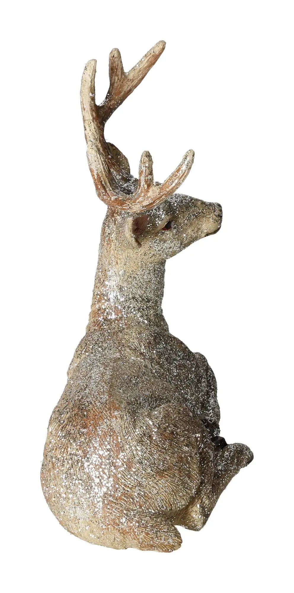 Elegant Sylvia Crystals Deer With Glitter in poly champagne, showcasing intricate design and luxury decor.