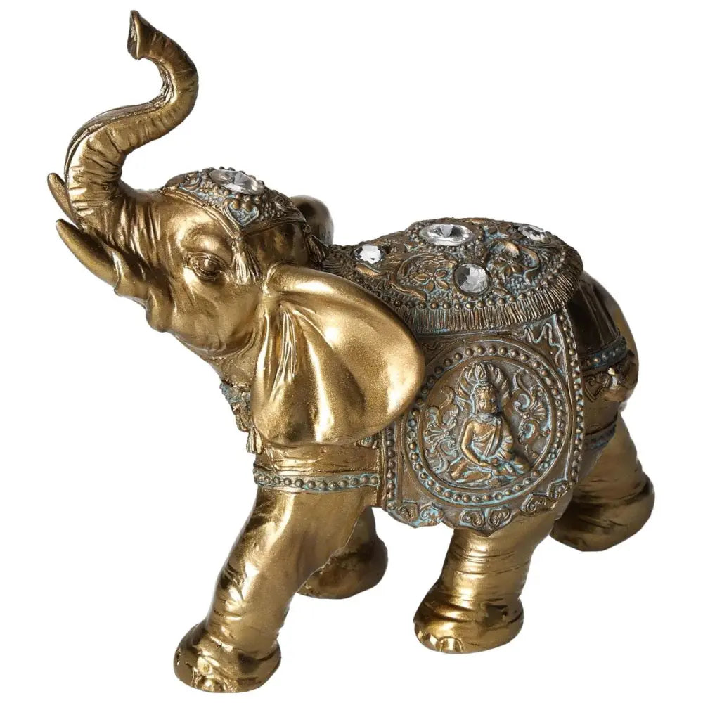 Elephant Home Decor Figure by Sylvia Crystals, embodying wisdom and luxury, intricately designed with crystals and serene detailing.