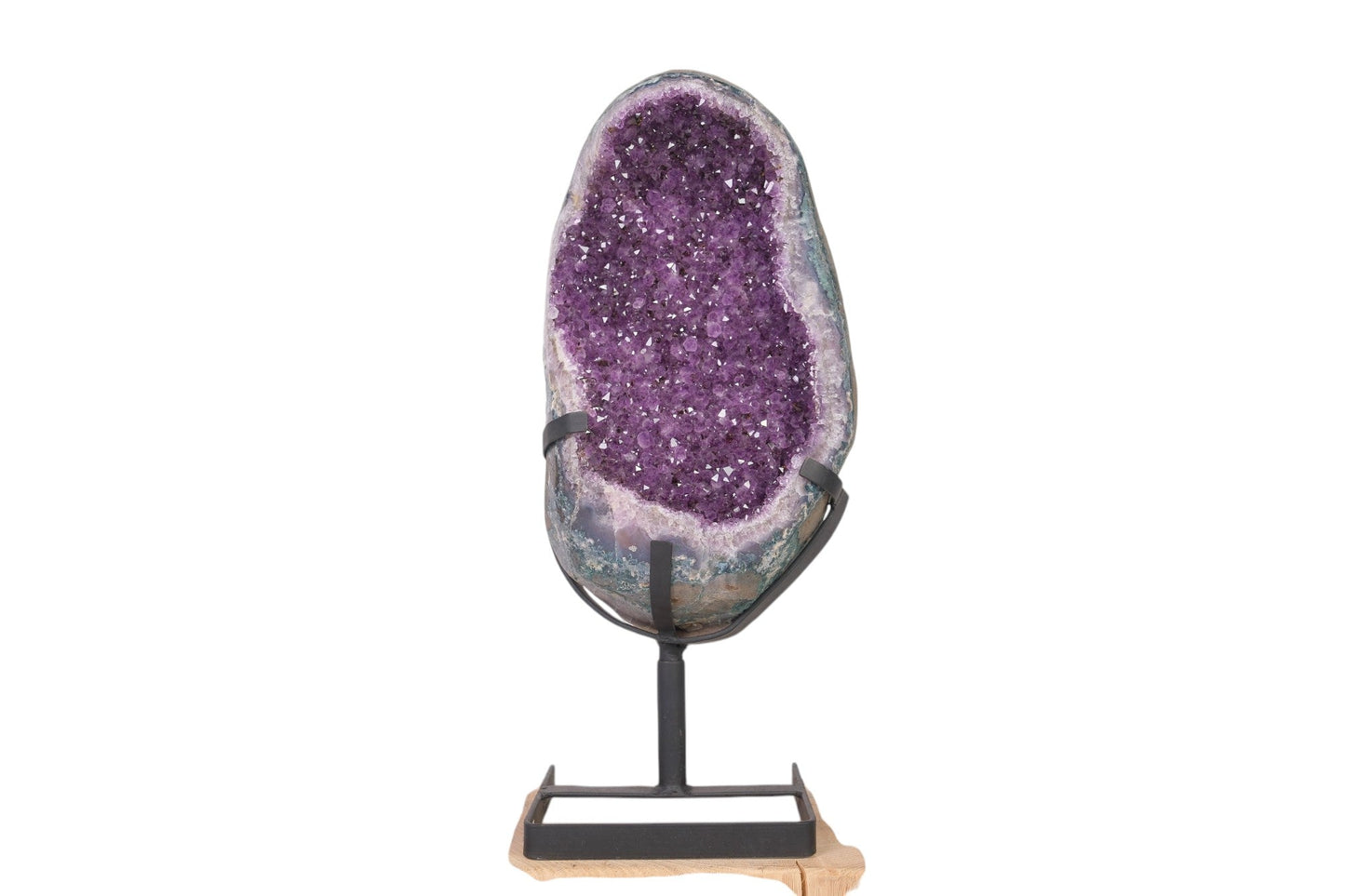Geode di Ametista su Supporto in Metallo