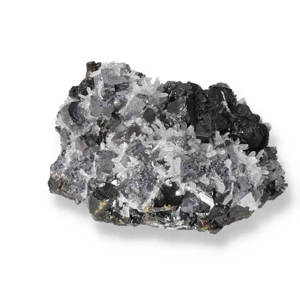 Galena with Sphalerite and Quartz crystal formation from Sylvia Crystals, showcasing nature's beauty and spiritual harmony.
